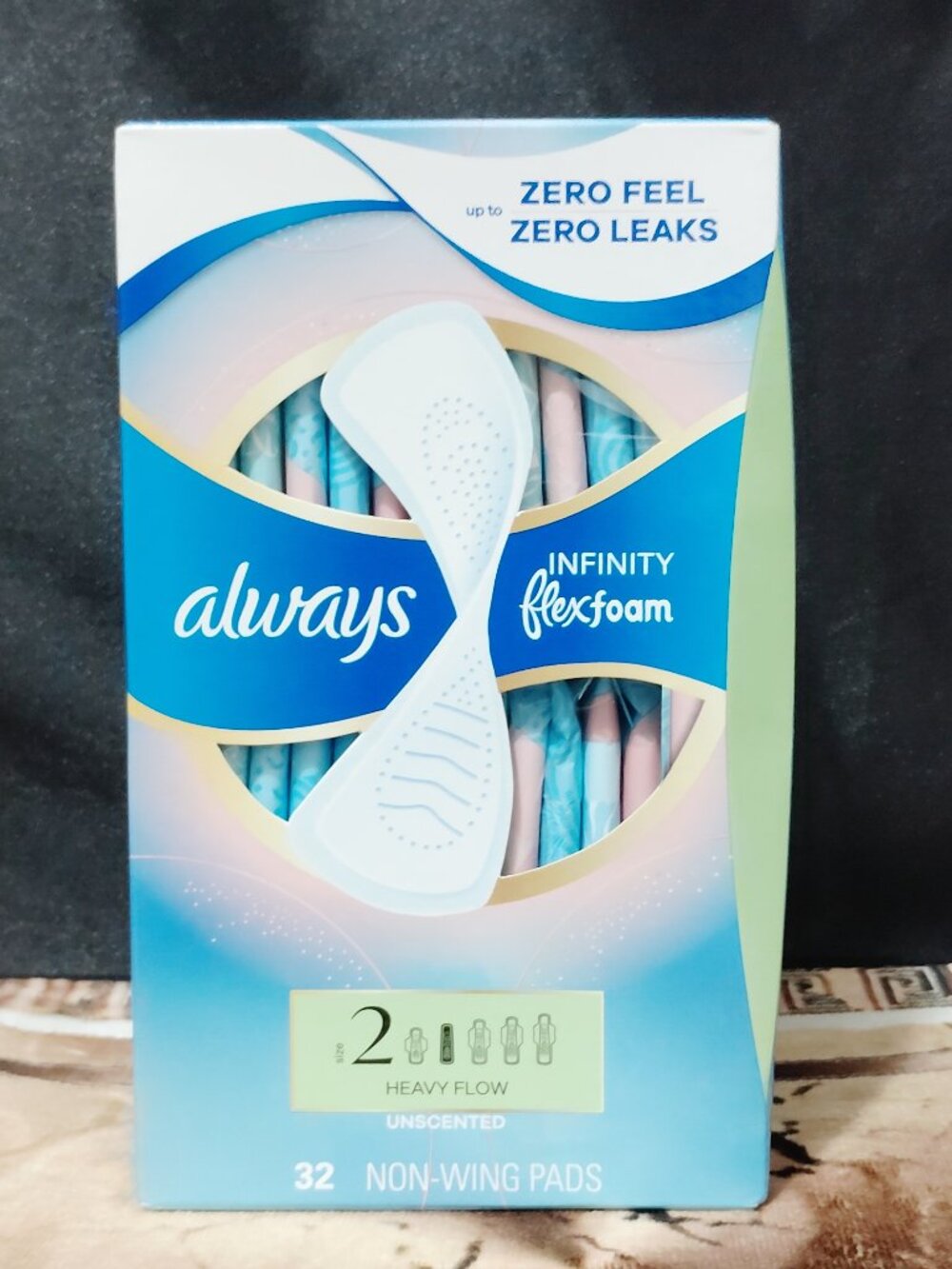 Always Infinity FlexFoam Pads without Wings - Super Absorbency - Unscented